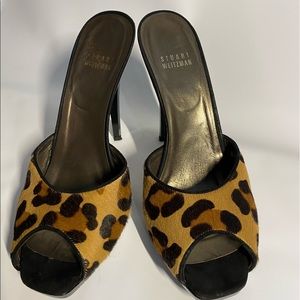 Stuart Weitzman Leopard Print Calf Hair heels